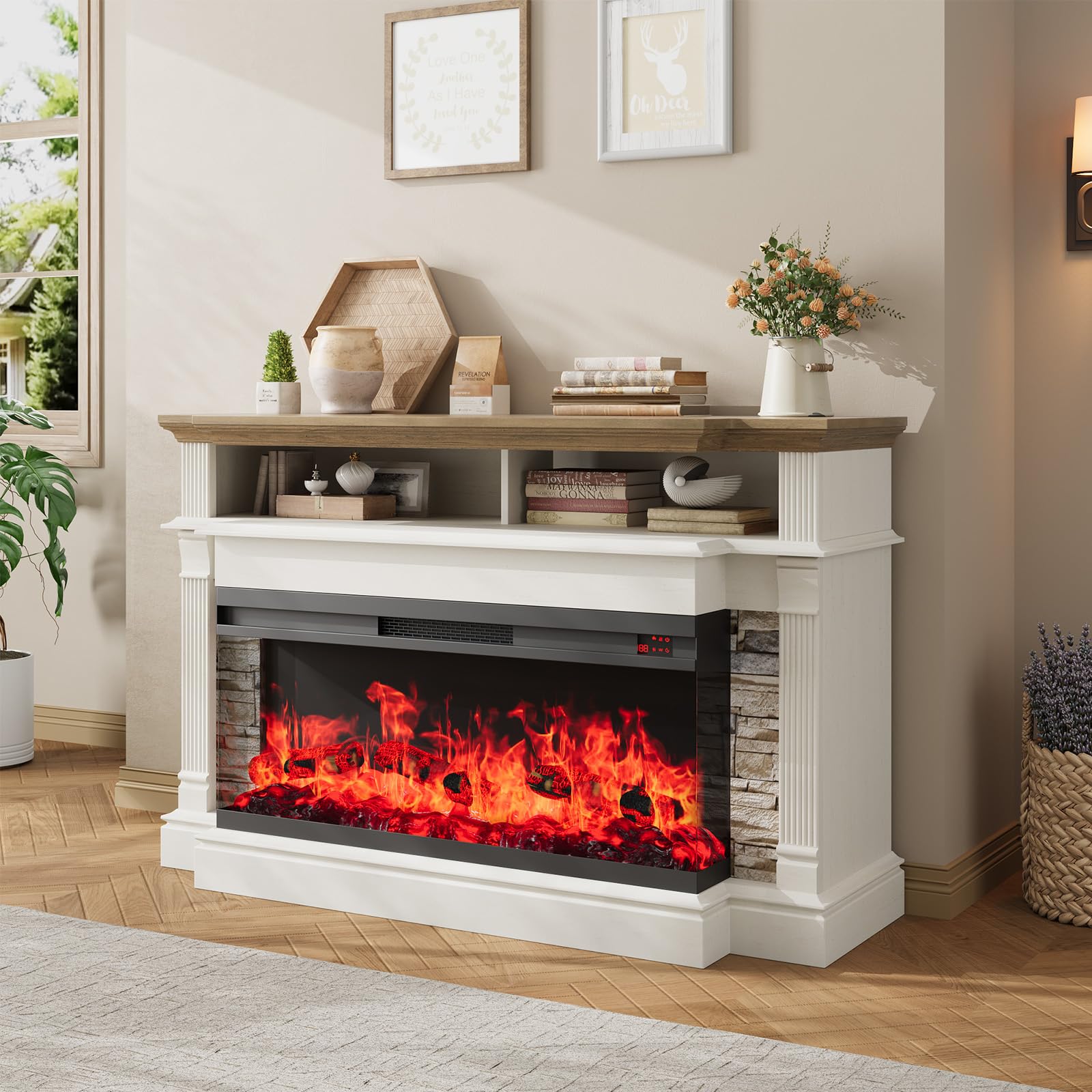 Fireplace TV Stand for TVs up to 65 Inches with Electric Fireplace