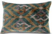 Handmade Velvet Ikat Throw Pillow 16x24