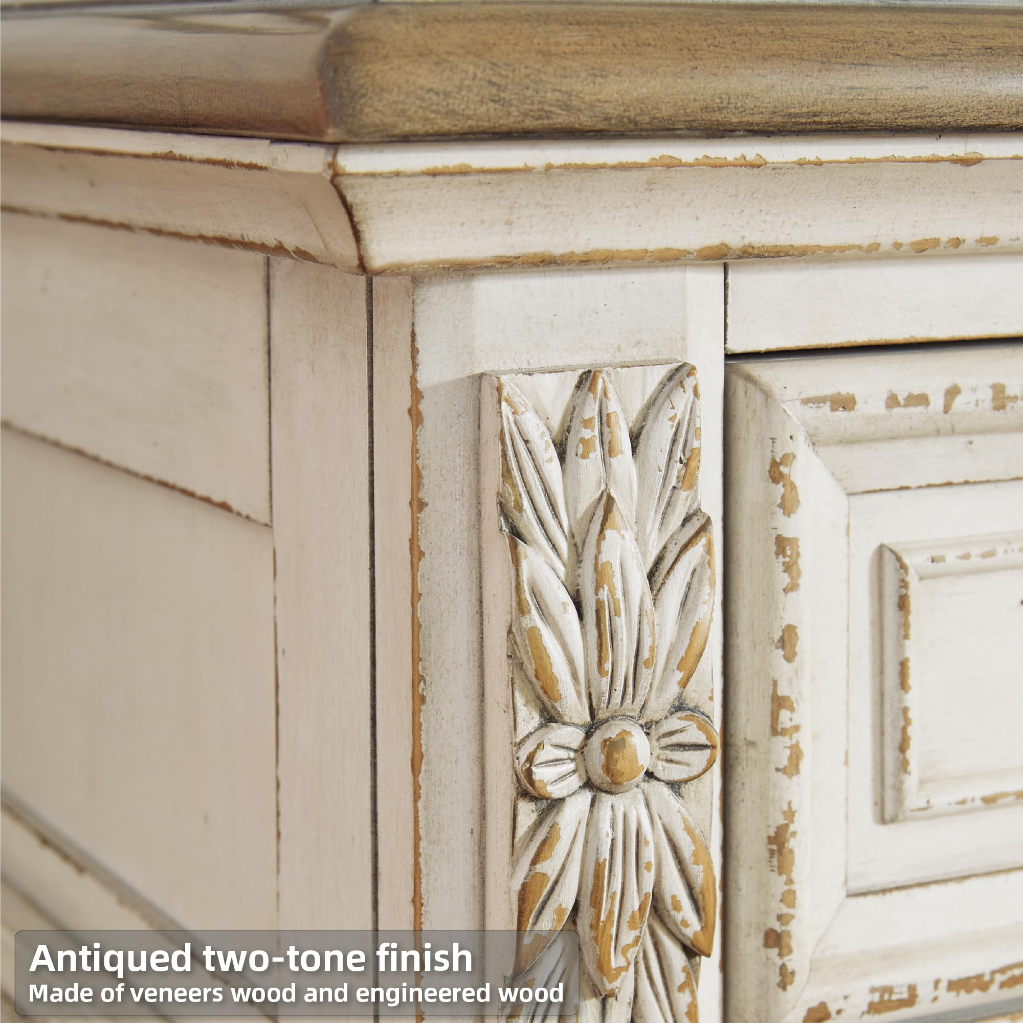 5-Drawer Chest Chipped White