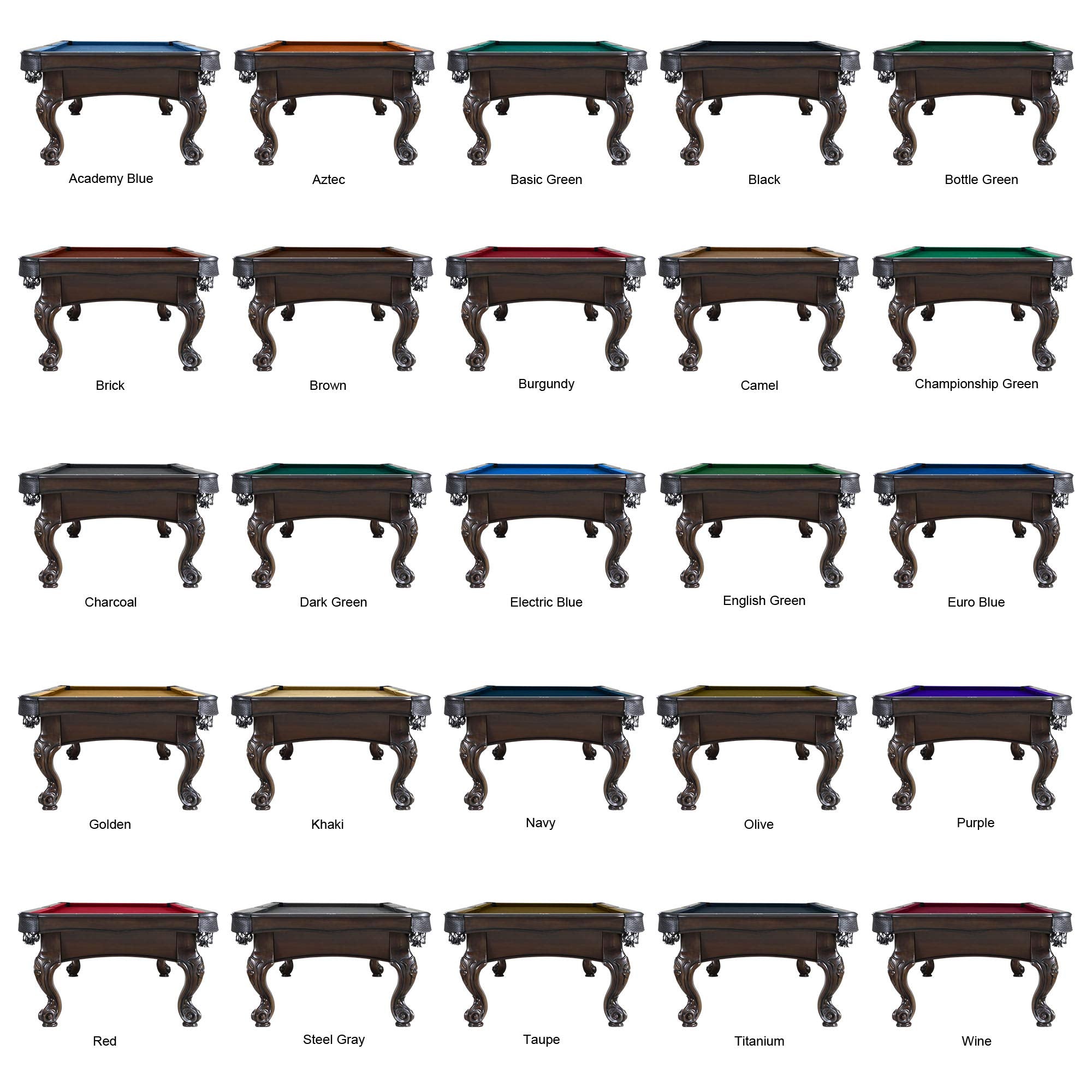 8' Slate Pool Table with Hardwood Frame