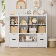 Kids Toy Storage Organizer with Removable Bins and Bookshelf