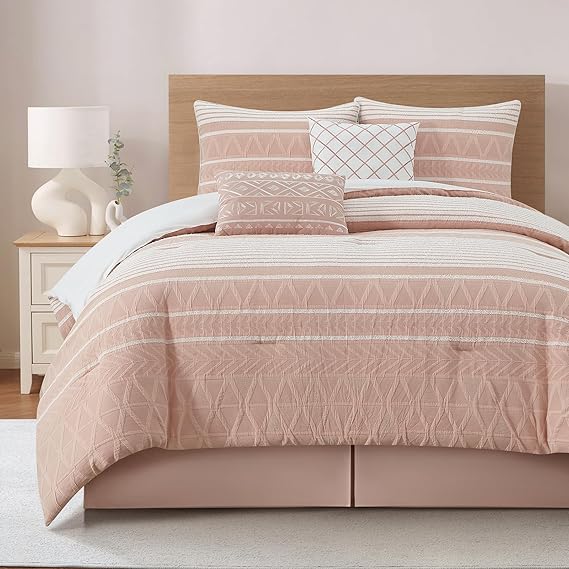 King Geometric Jacquard Comforter Set - Sage