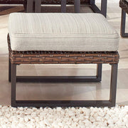 Outdoor Wicker Ottoman with Cushion