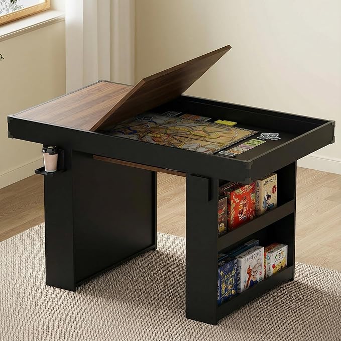 Gaming Dining Table with Removable Top & PU Leather Mat