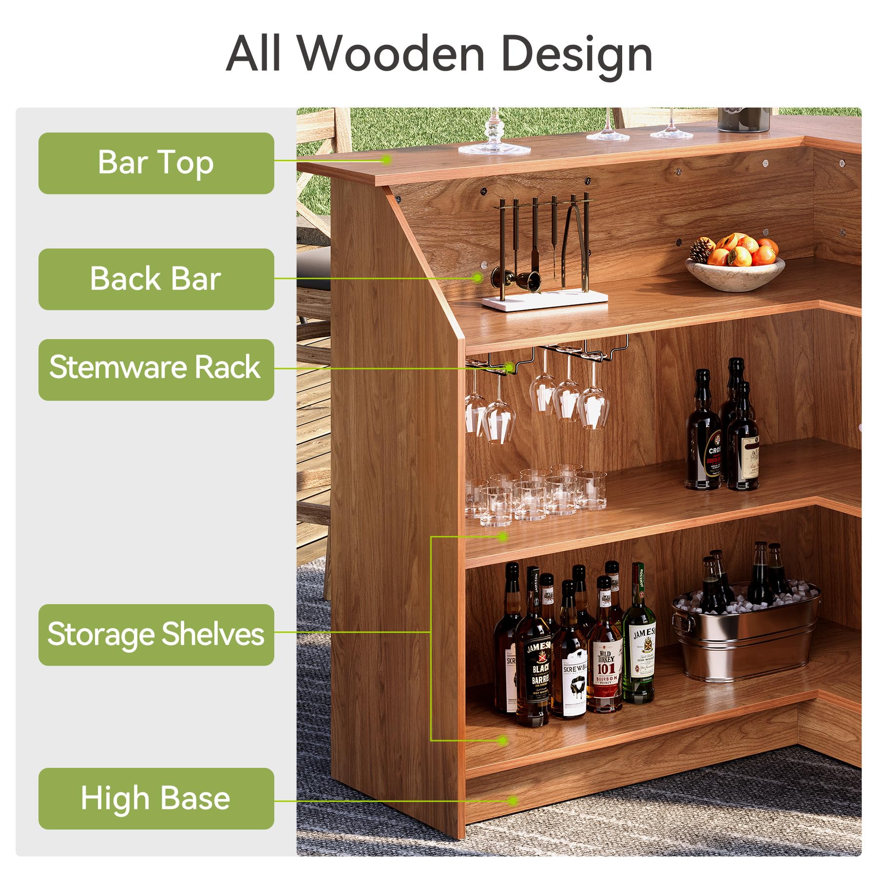 Bar Cabinet with Stemware Rack
