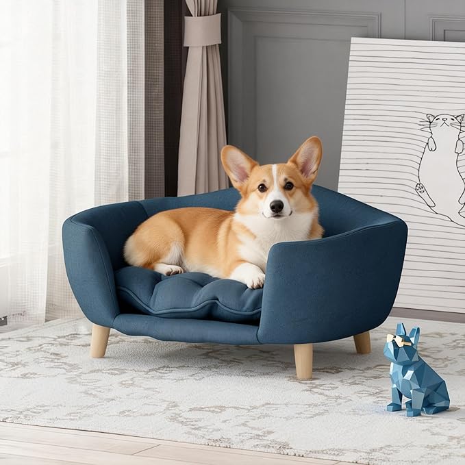 Dog Sofa Couch Bed for Small Dogs with Elevated Design