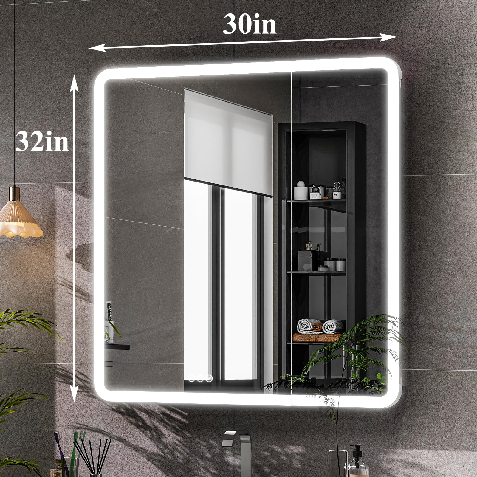 LED Bathroom Medicine Cabinet Mirror 30x32
