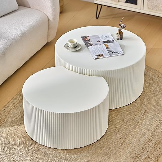 Round Nesting Coffee Table Set of 2
