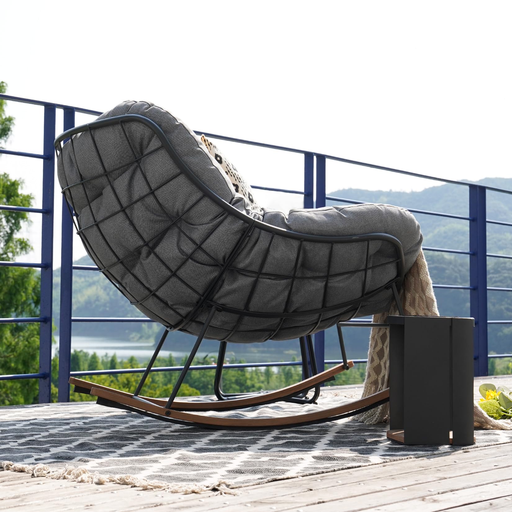 Outdoor Rocking Chair with Cushion
