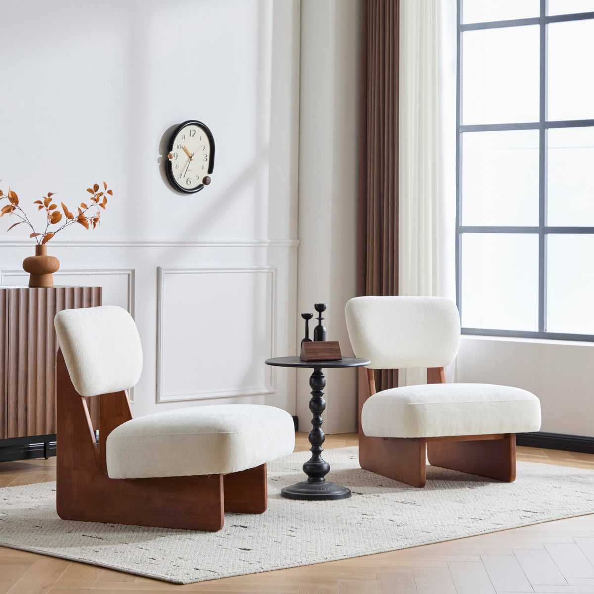 Low Profile Accent Chair Set of 2