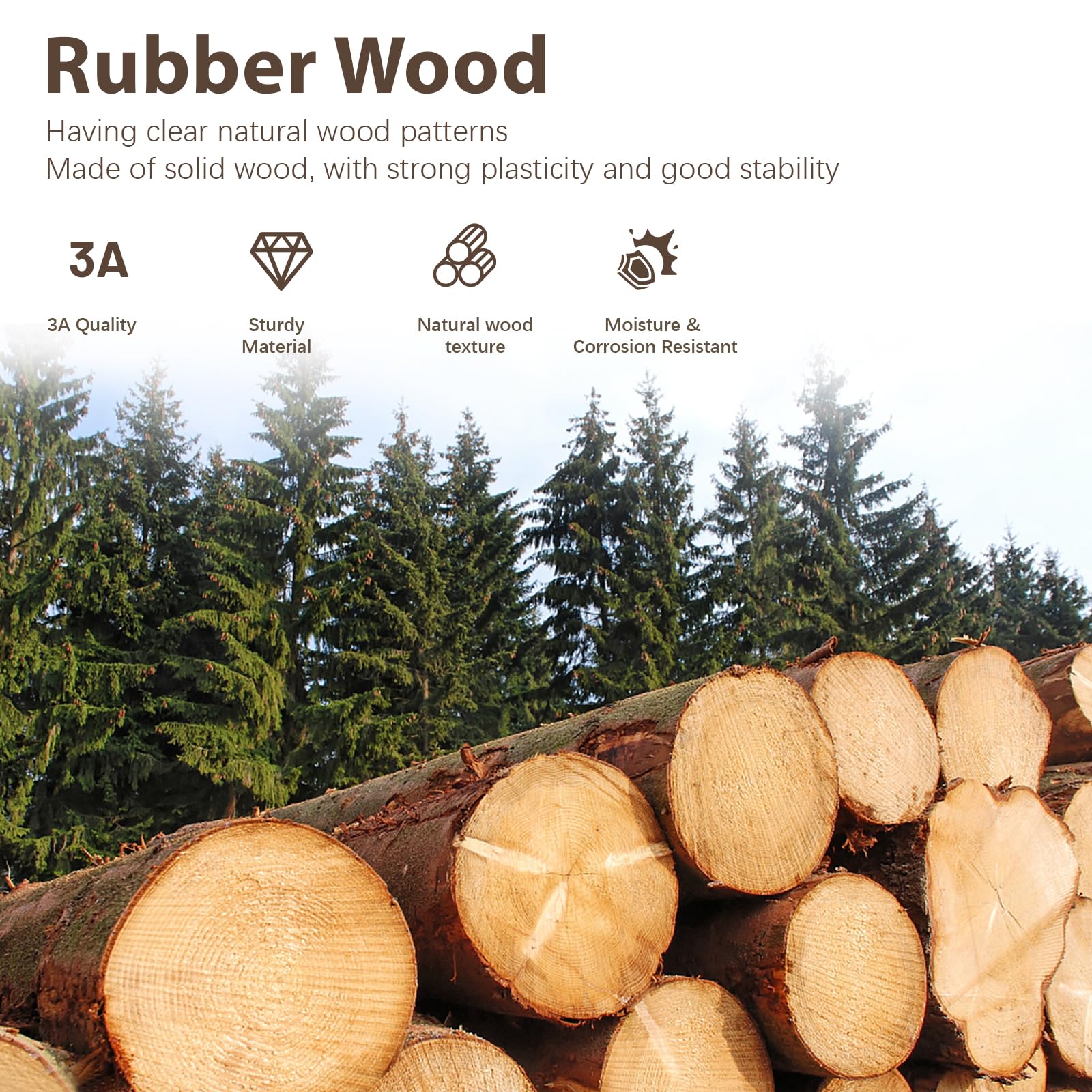 Solid Wood Coat Rack with 2 Shelves and 5 Hooks