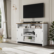 Barn Door TV Stand for TVs Up to 65 Inch White