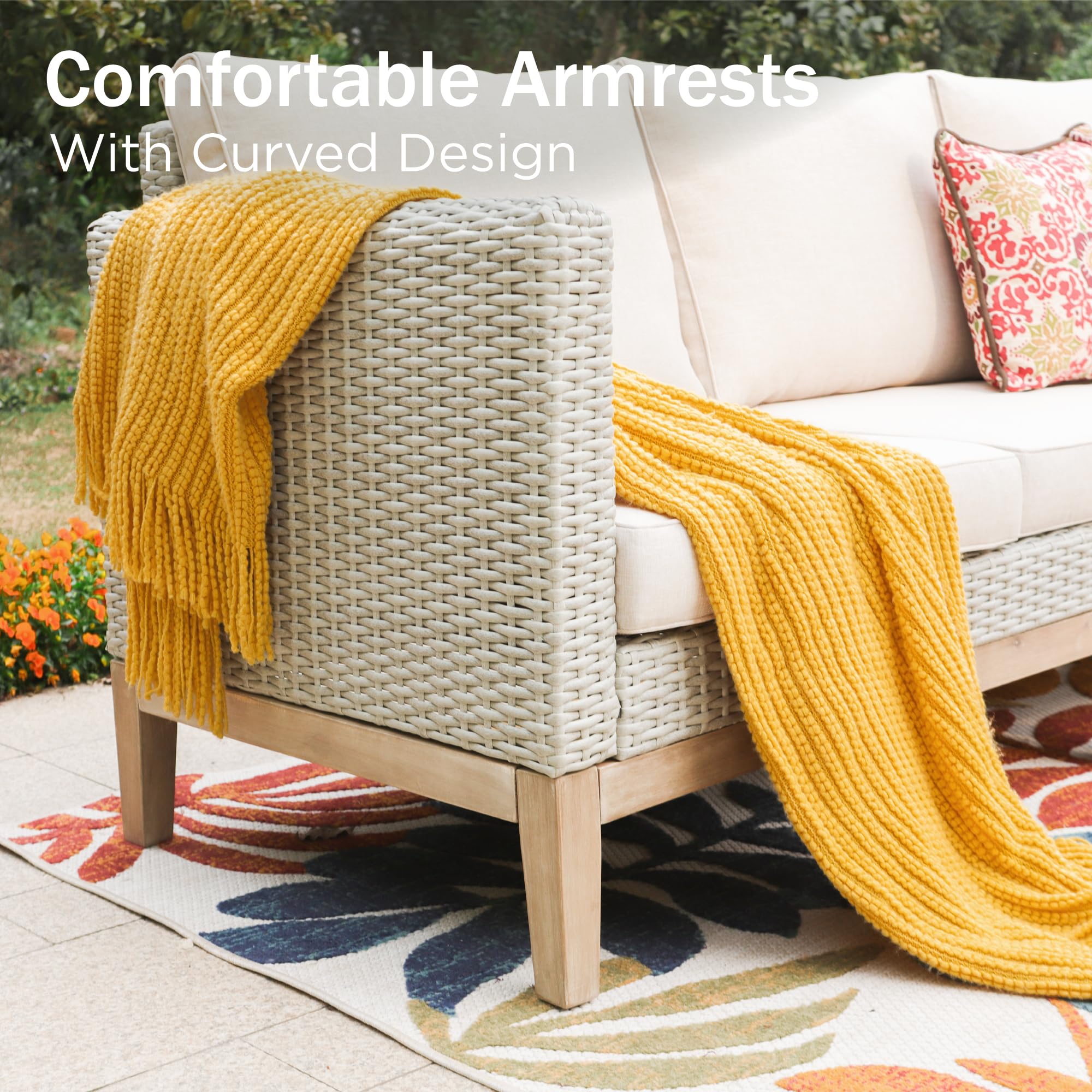 5-Piece Outdoor Rattan Sectional Sofa Set