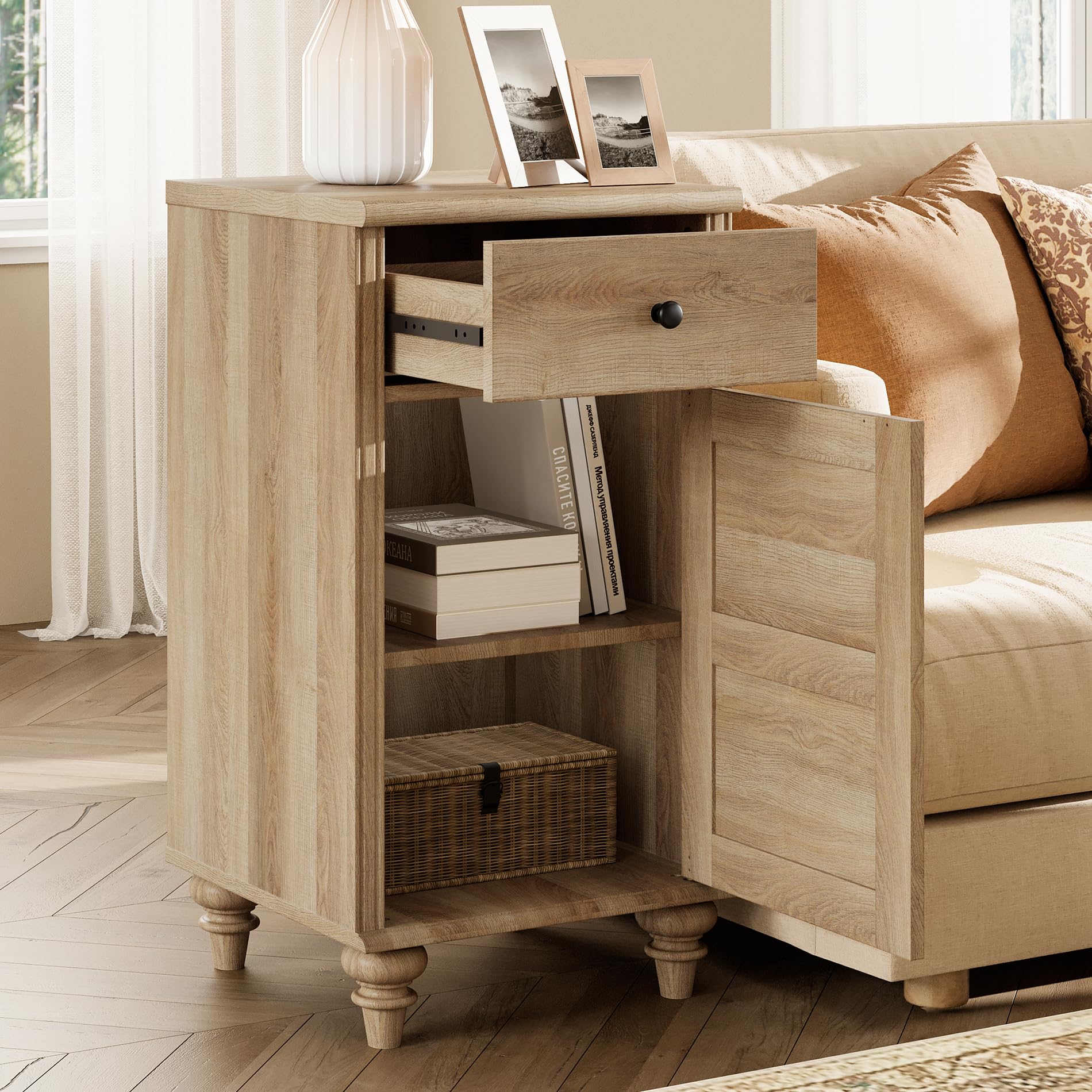 5-Drawer Dresser with Charging Station and Storage Cabinet