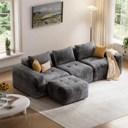 108" Modular Sectional Sofa with Deep Seat and Ottoman