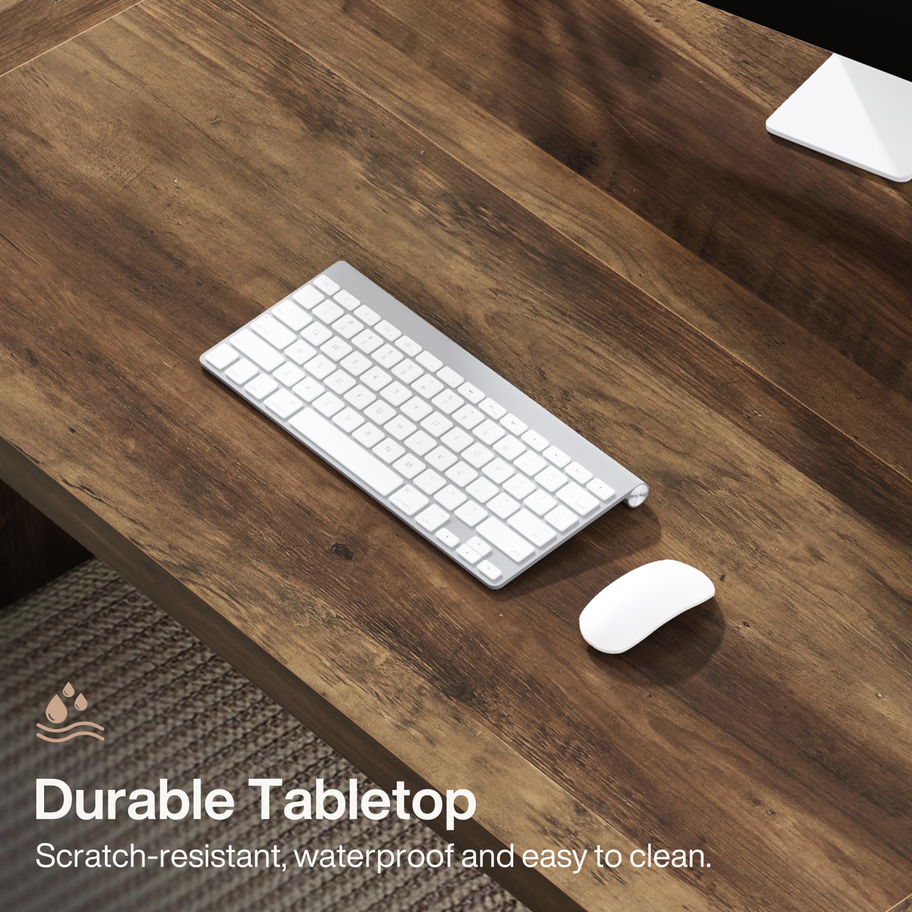 70.87-Inch Executive Desk with Wooden Pedestal