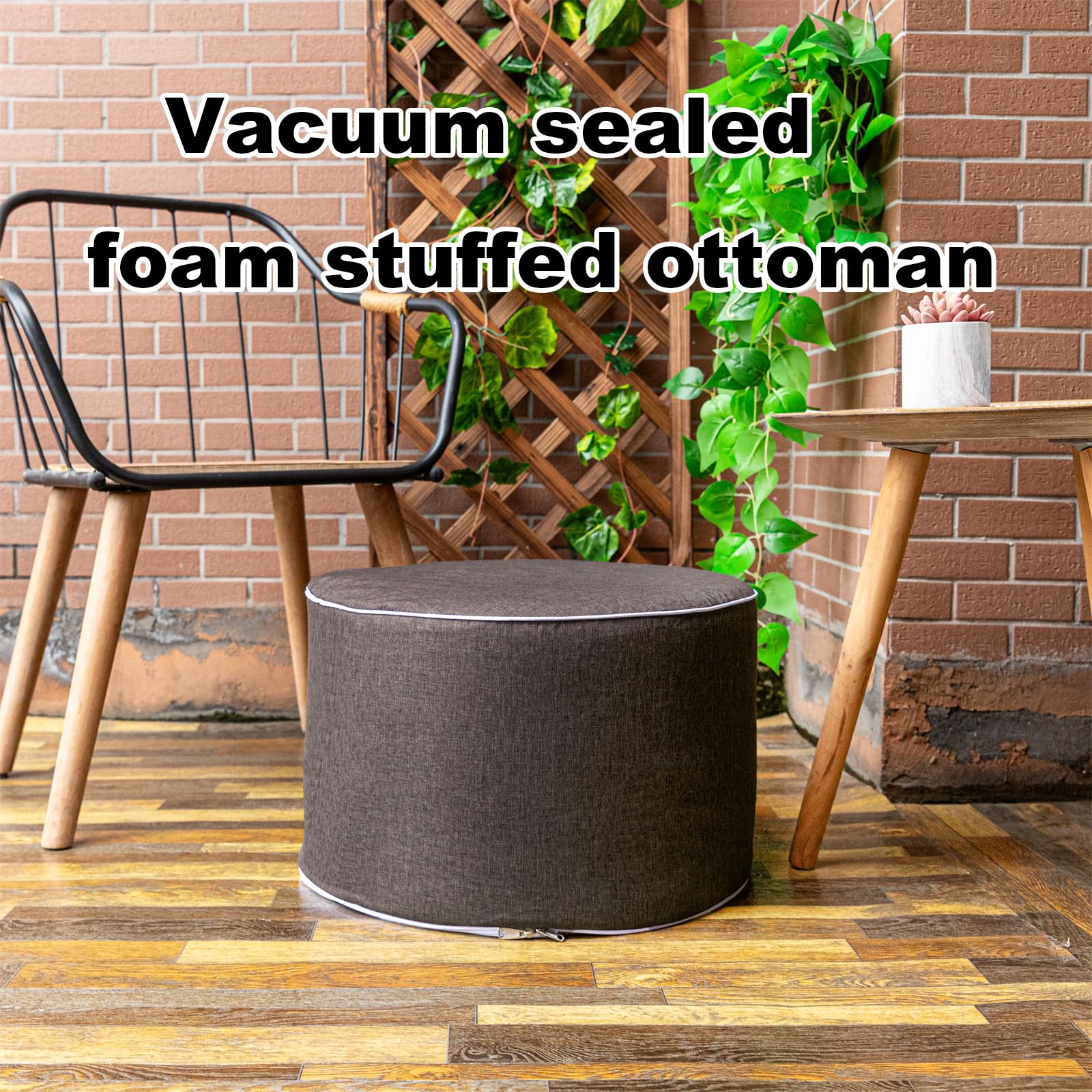 Round Outdoor Ottoman Footrest