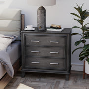 3-Drawer Nightstand with Metal Handles