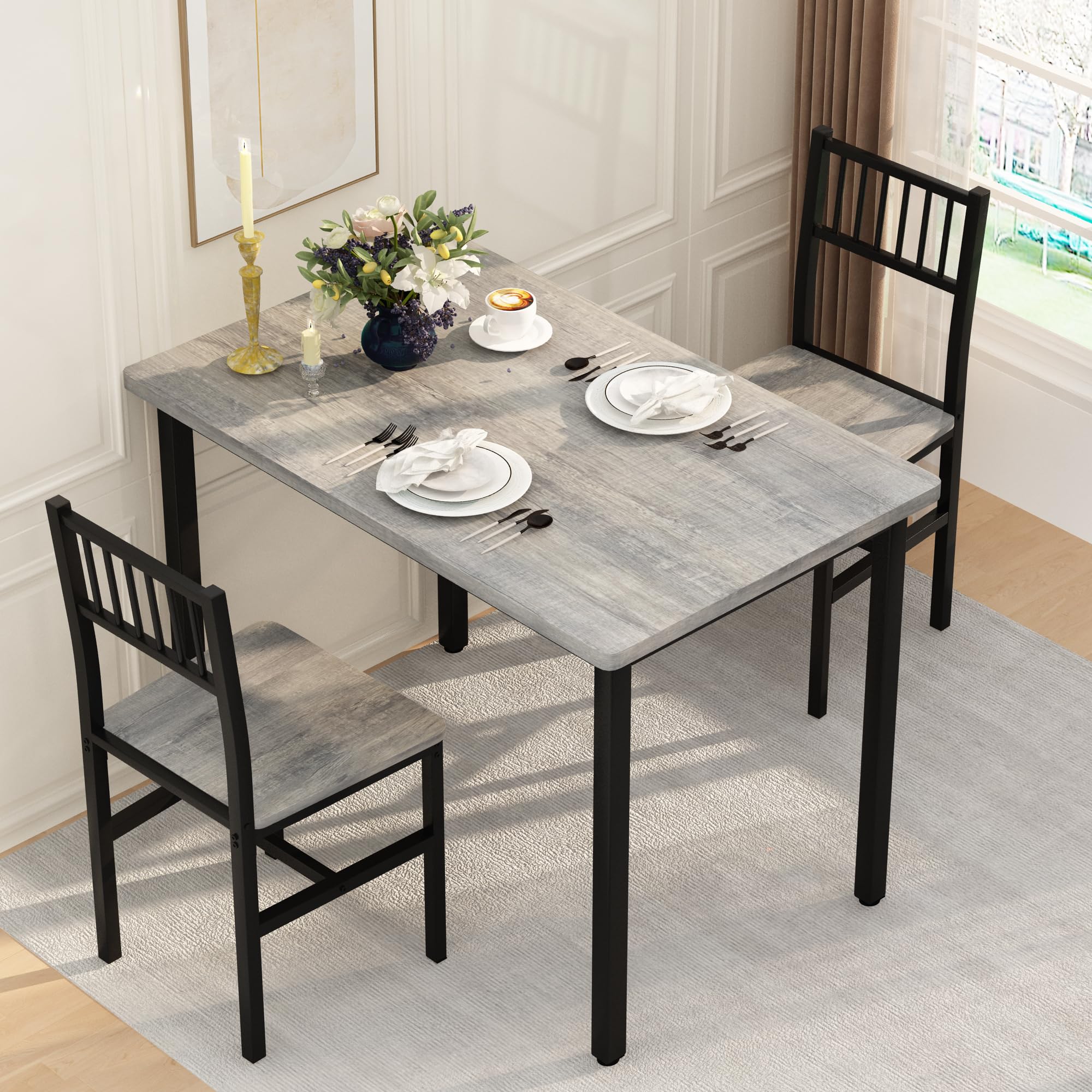 3 Piece Dining Table Set for 2