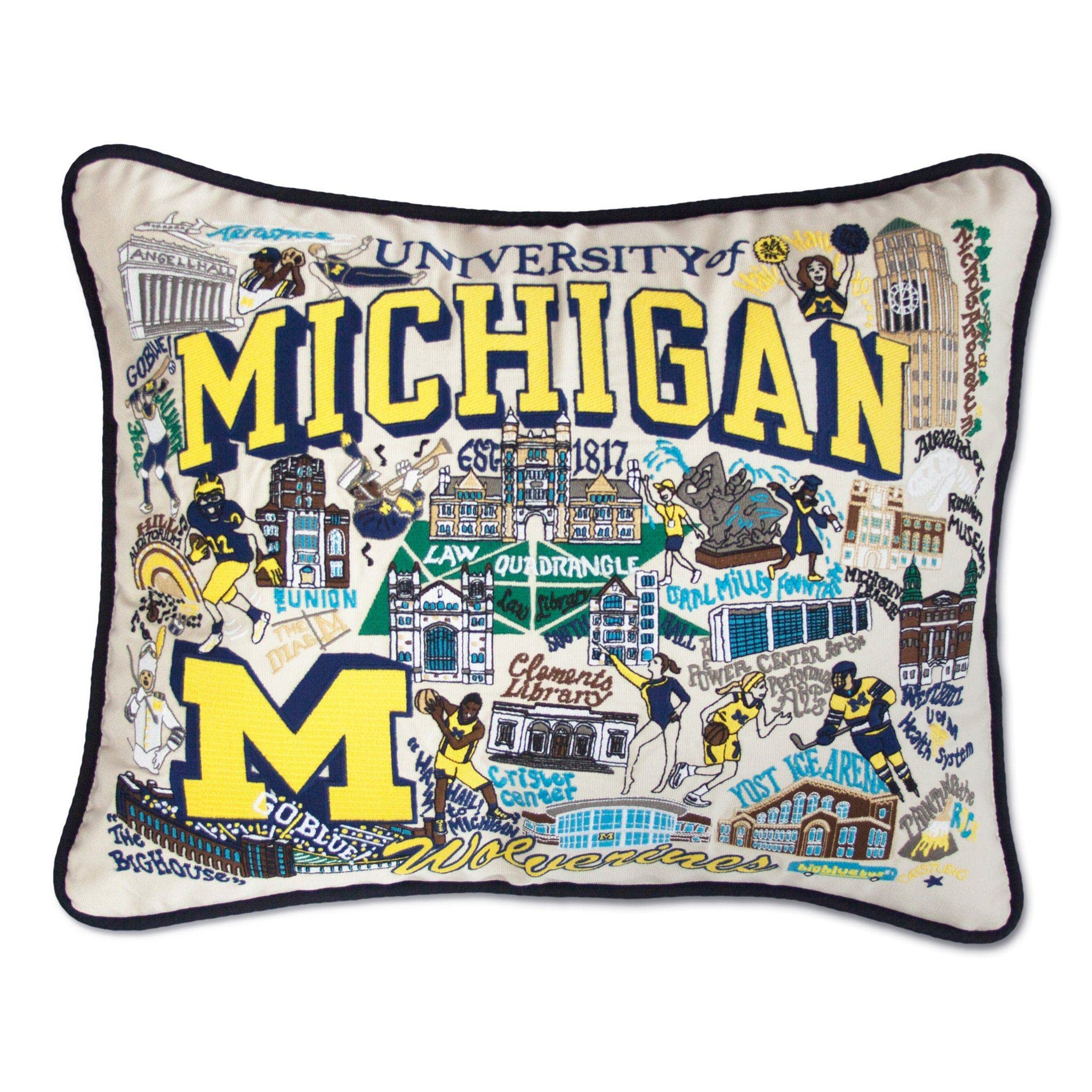 University of Michigan Embroidered Decorative Throw Pillow