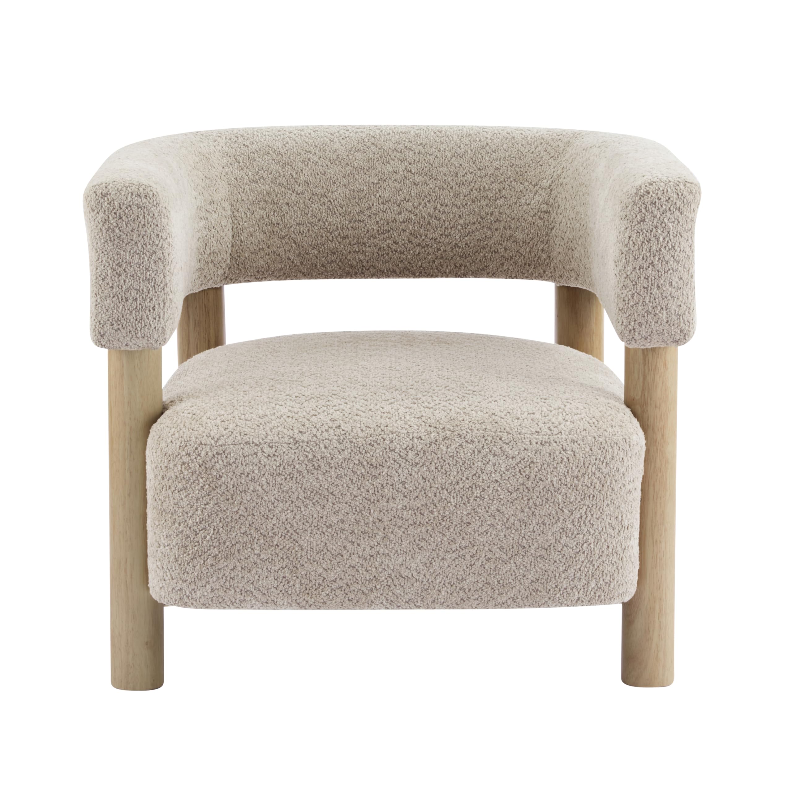 Boucle Accent Chair with Round Backrest