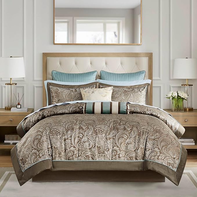 Paisley Comforter Set King - Teal