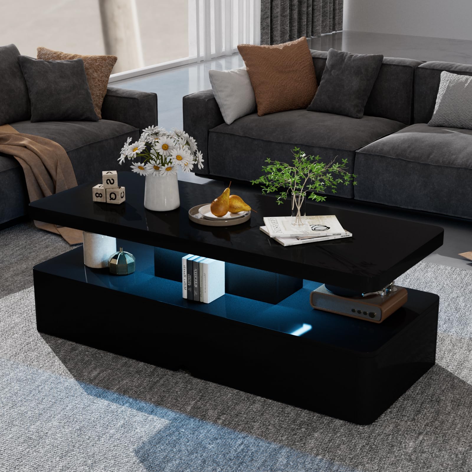LED Coffee Table with Storage