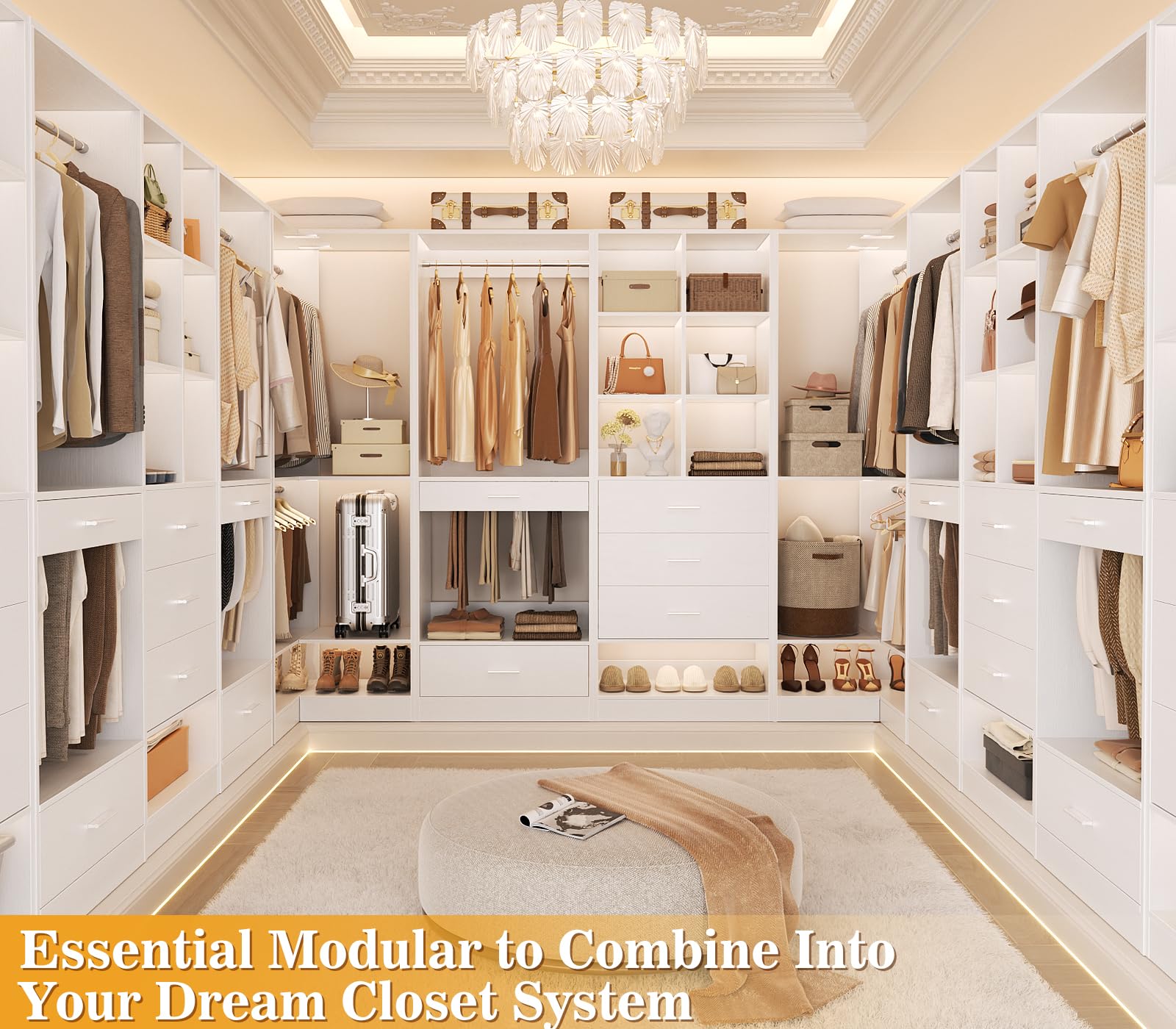 Closet System Organizer with Drawers and Partition Storage