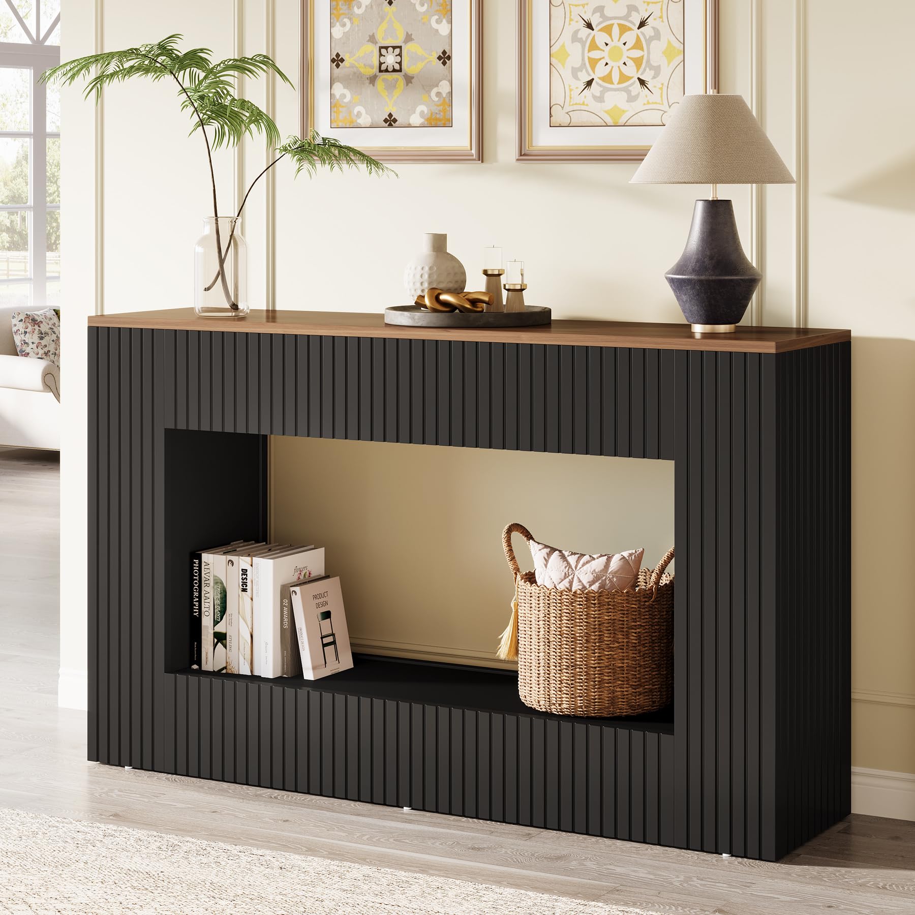 55-Inch Modern Console Table with Storage