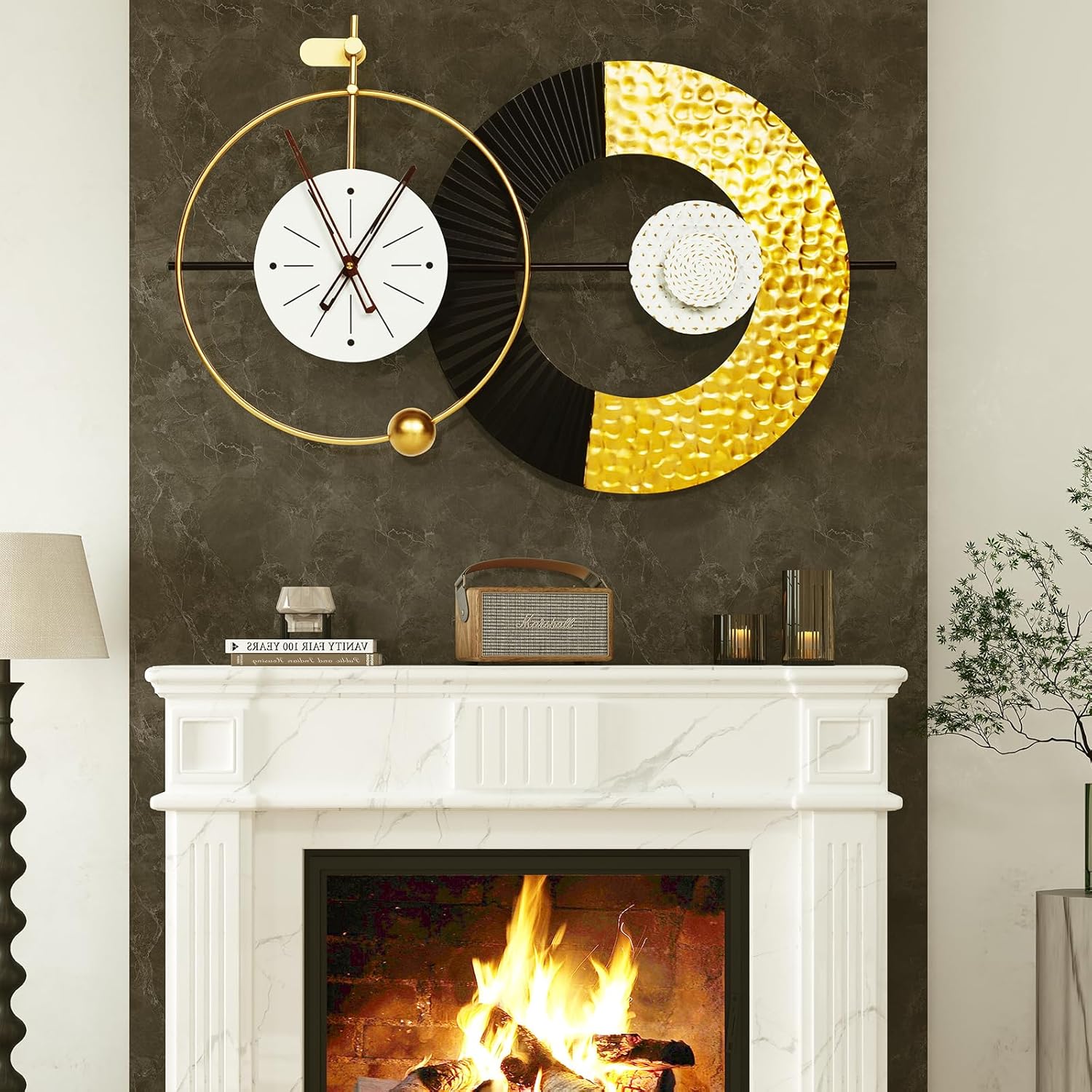 Large Modern Feather Wall Clock