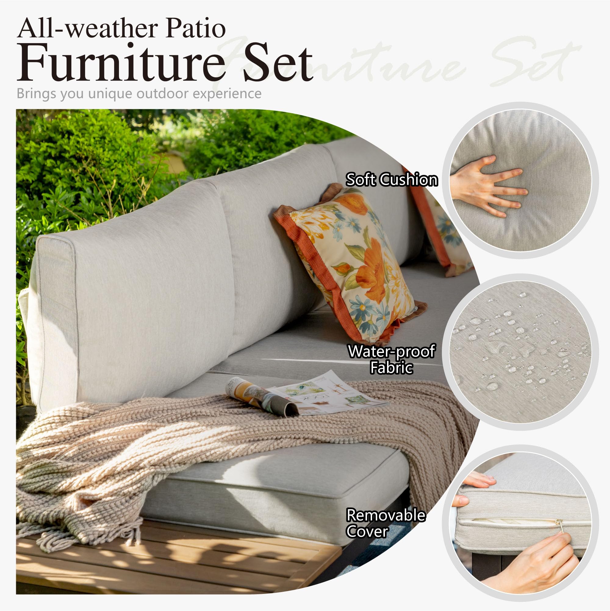 6-Piece Outdoor Patio Sectional Set