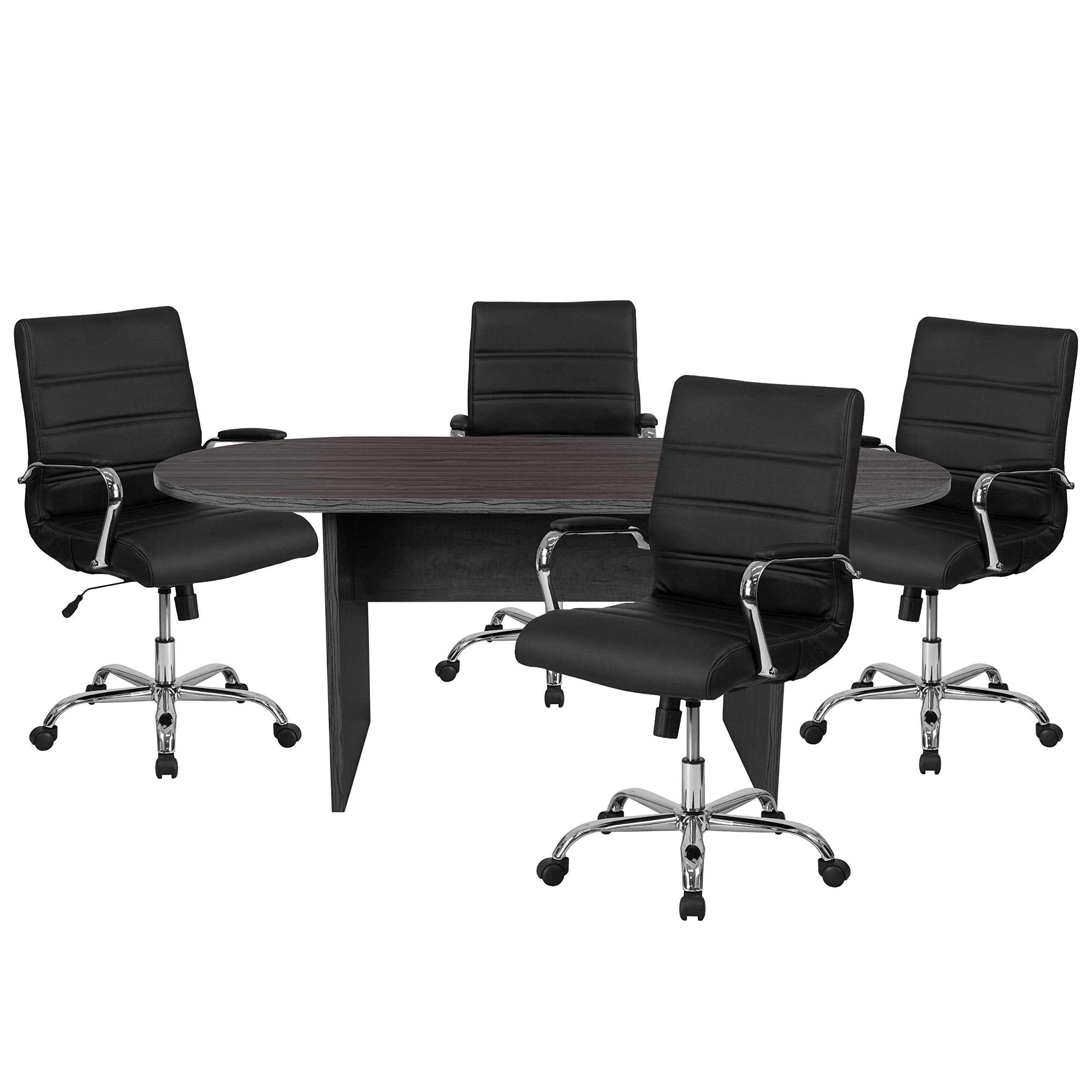 Oval Conference Table Set with Executive Chairs