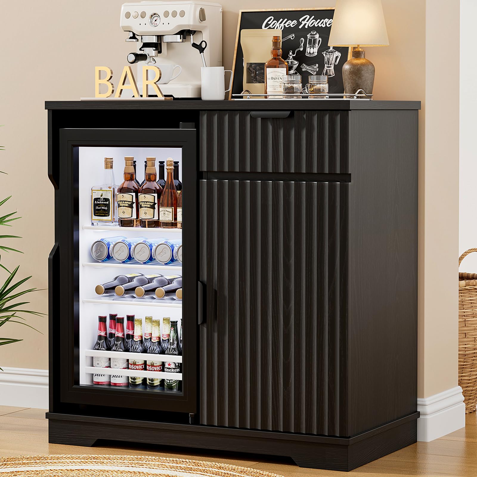 Bar Cabinet with Integrated Fridge