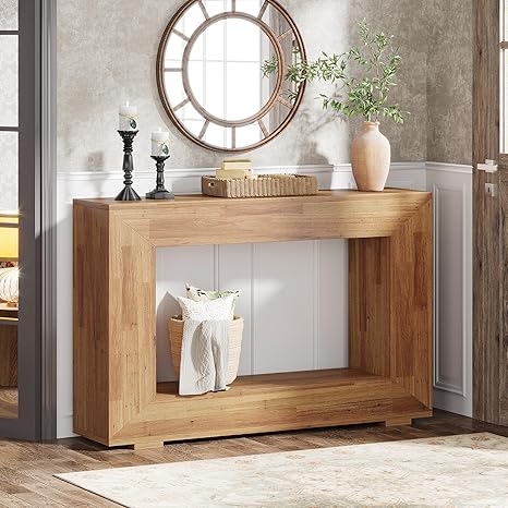 Farmhouse Console Table with Storage 47 Inches