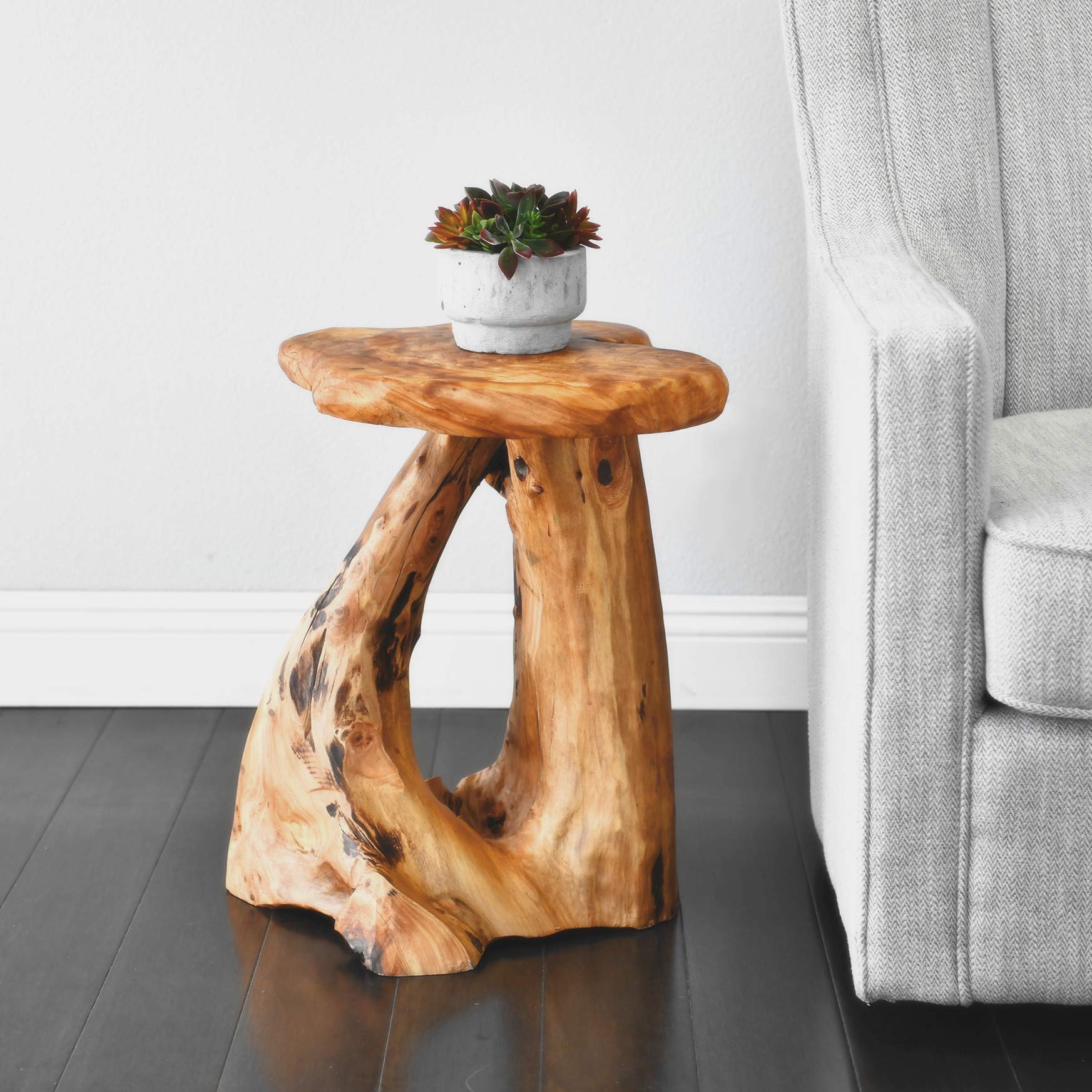 Natural Tree Stump Stool - 19" Live Edge Side Table