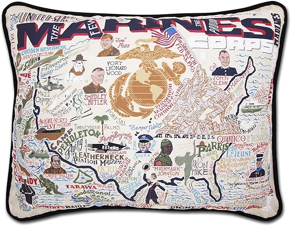 Navy Printed Decorative Throw Pillow