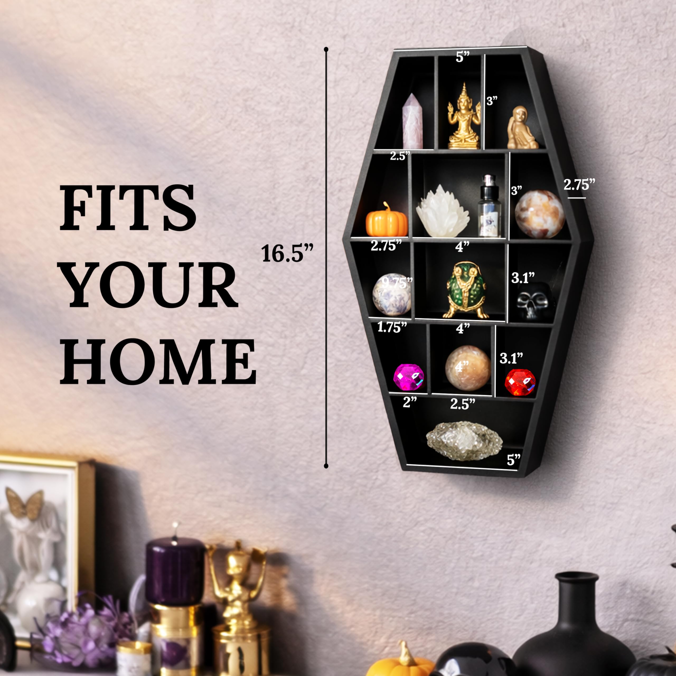 Coffin Shelf Gothic Decor