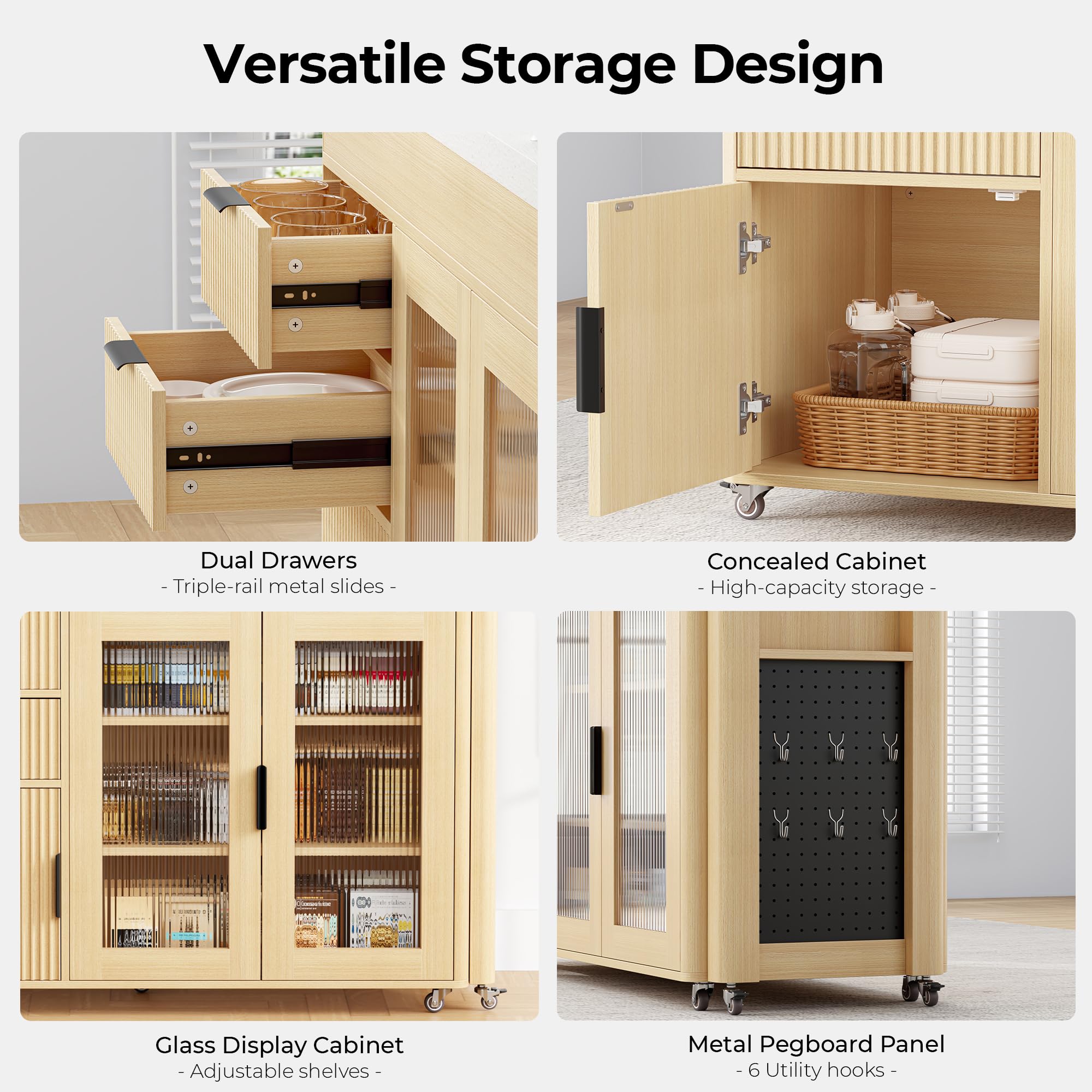 Kitchen Island with Extendable Dining Table