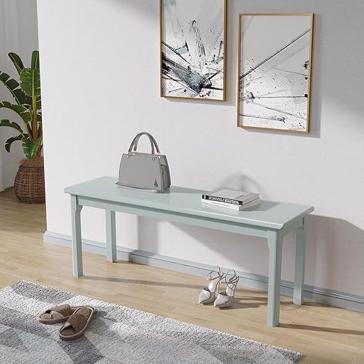 Solid Oak Wood Bench for Entryway and Dining