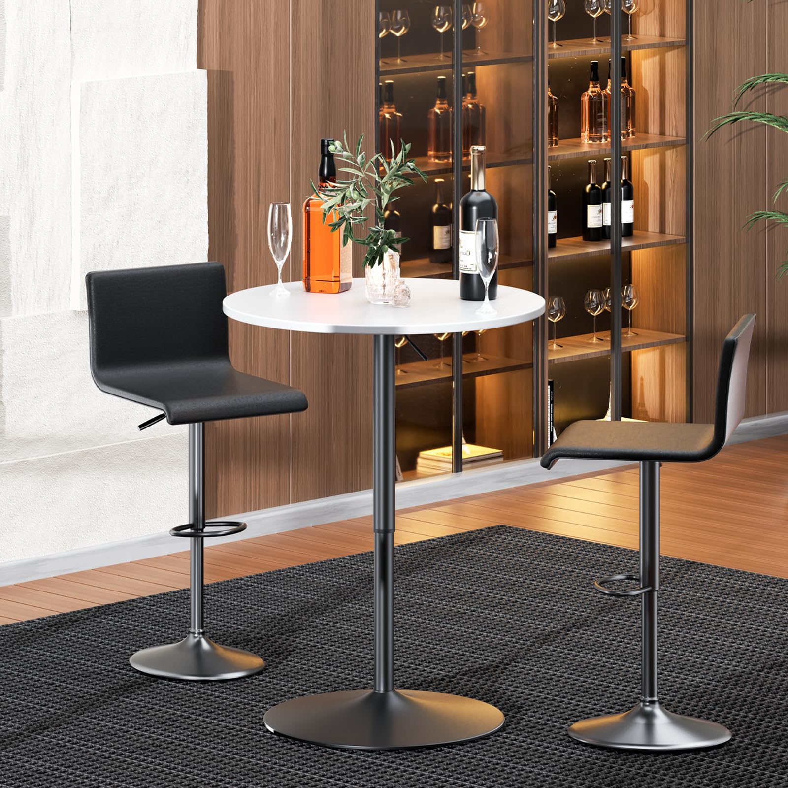 Adjustable Height Round Bar Table