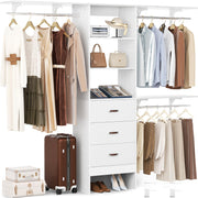 8FT Closet Organizer System with Drawer and Shelving Tower