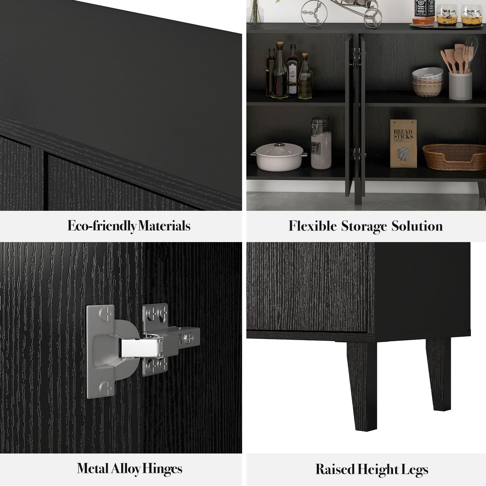 4-Door Sideboard Buffet Cabinet with Storage