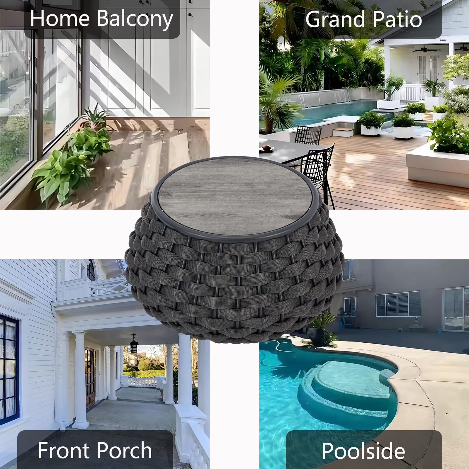 Outdoor Side Table with Removable Lid