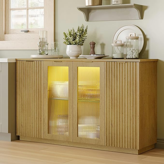 Sideboard Buffet Cabinet with LED Lights