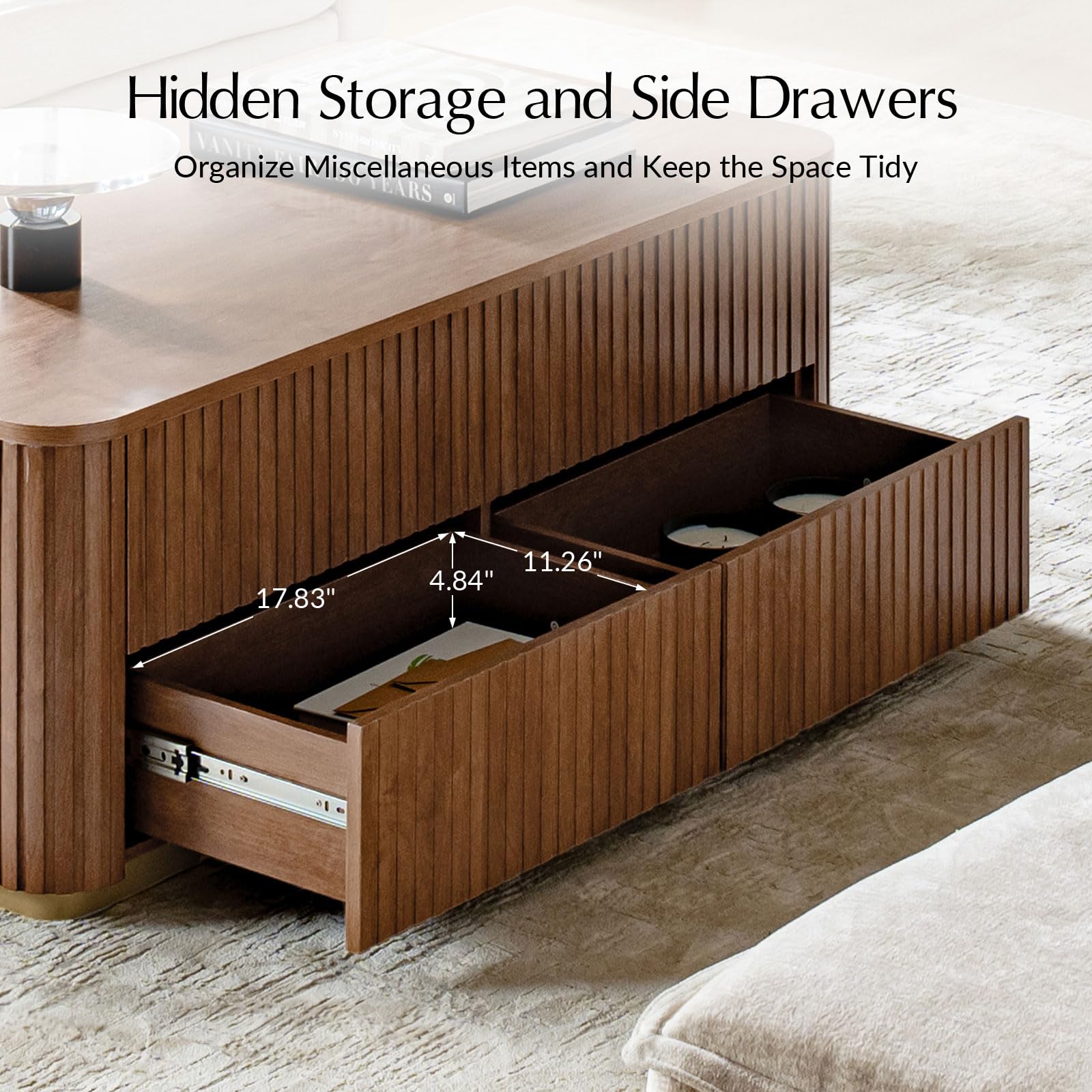 47" Lift Top Coffee Table with Storage