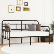 Metal Twin Daybed with Modern Headboard and Steel Slats