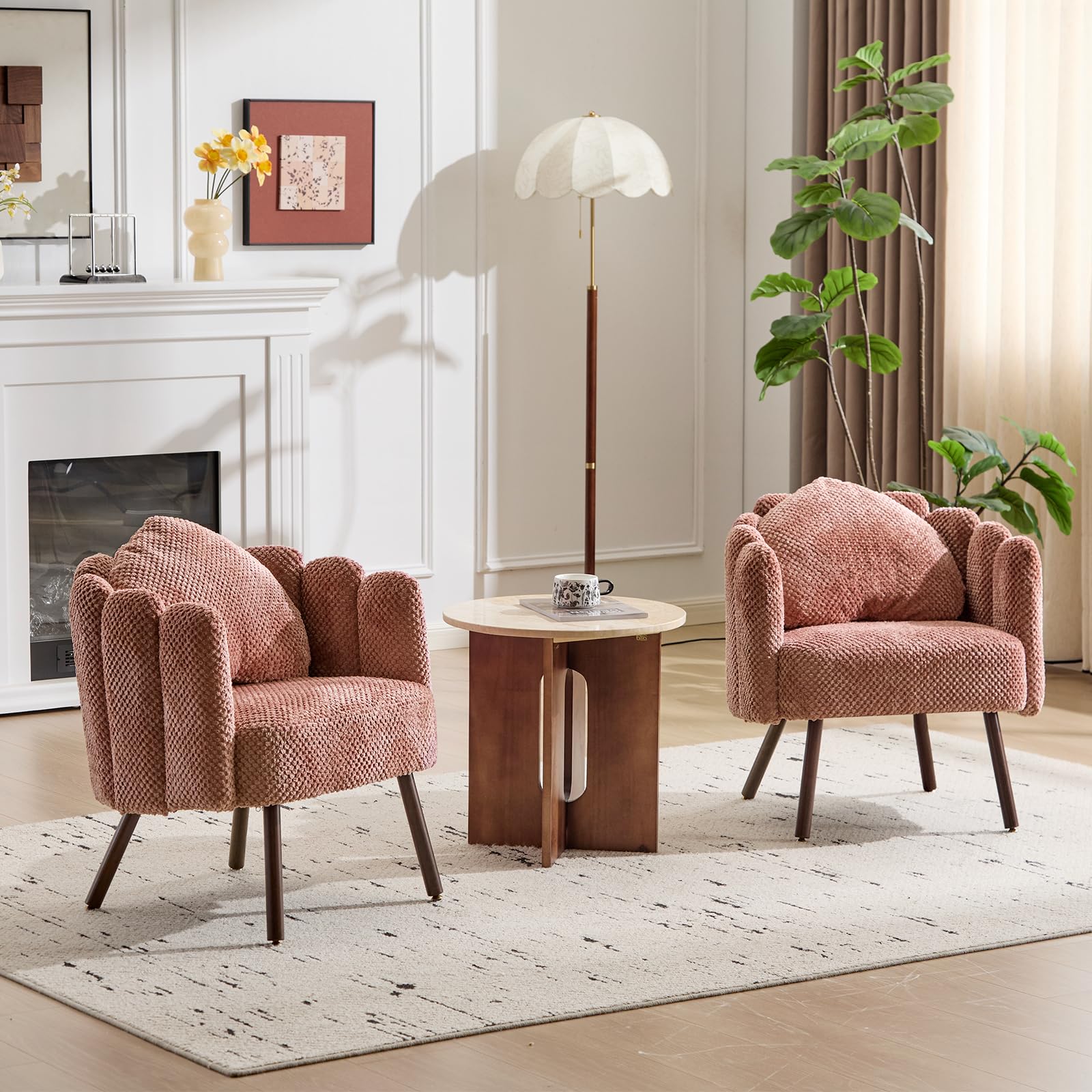 Velvet Shell Accent Chair