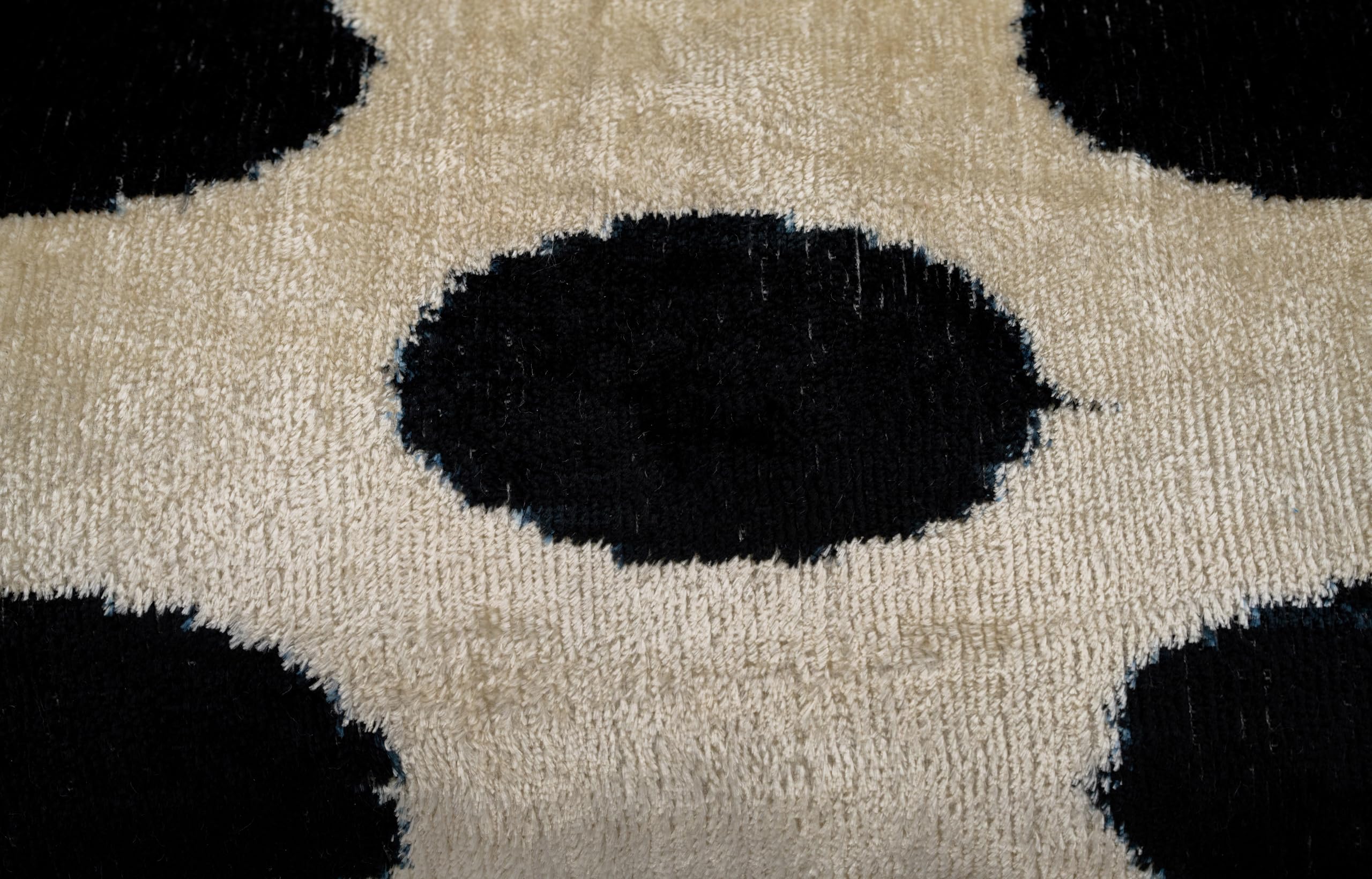 Velvet Throw Pillow 16x24 Black White Polka Dot Down Feather