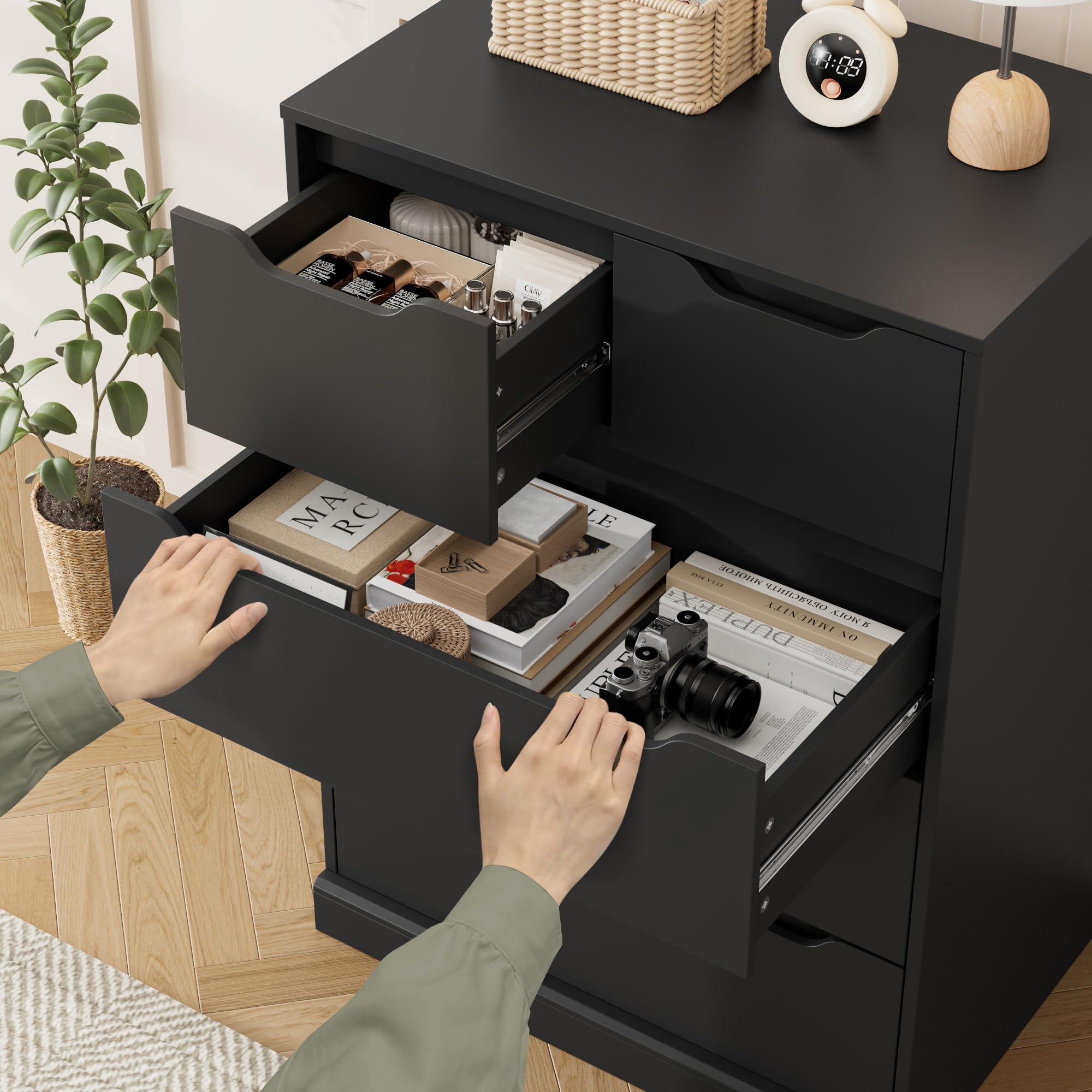 5 Drawer Dresser with Cut-Out Handles