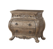 Wood Nightstand with 3 Drawers in Vintage Oak